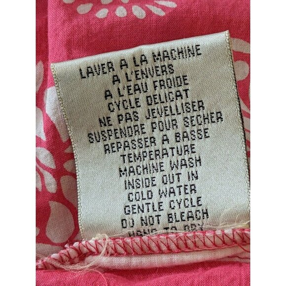 Vintage Y2K 2000s Womens L Babydoll Top Red Sleeveless Beach Surf Shirt Boho - Picture 9 of 9